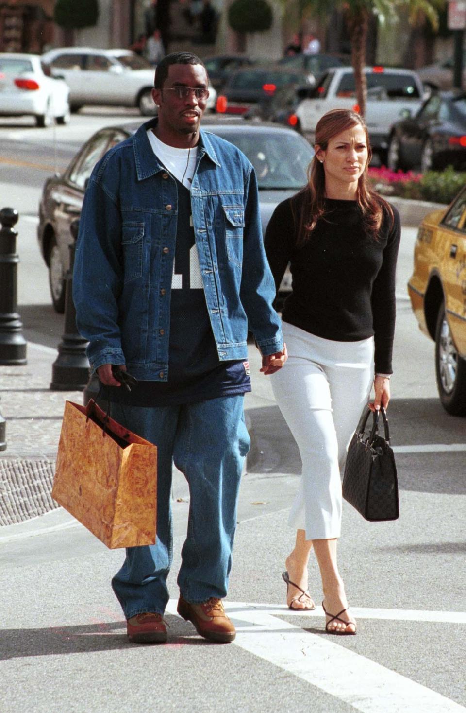 Diddy and Jennifer Lopez at a Beverly Hills store