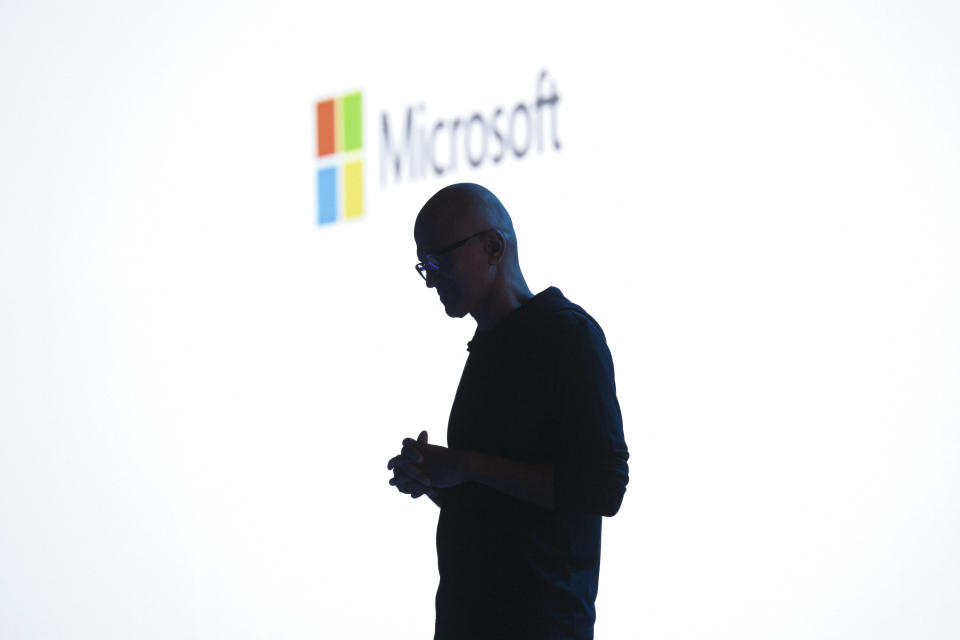 Microsoft CEO Satya Nadella speaks during the Microsoft Build conference at the Seattle Convention Center Summit Building in Seattle, Washington, on May 21, 2024. (Photo by Jason Redmond / AFP) (Photo by JASON REDMOND/AFP via Getty Images)